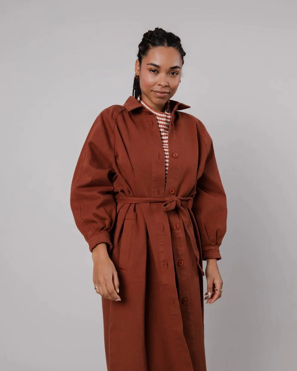 Trench twill en coton bio | marron "twill jacket sequoia" femme